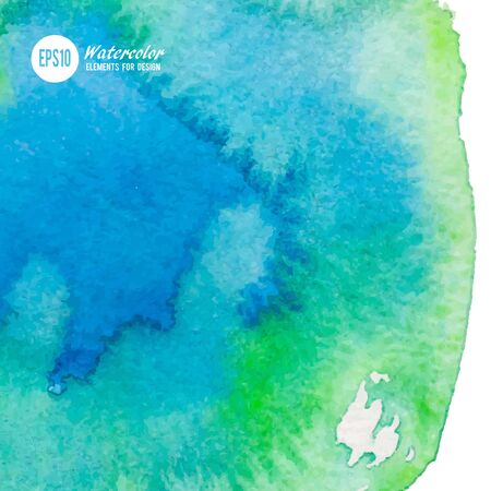 Watercolor paint stain painted with brush on paperのイラスト素材