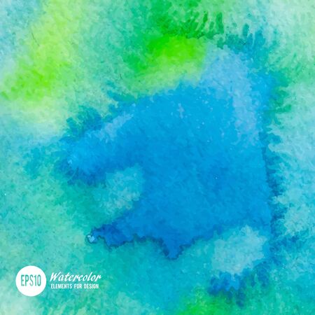 Watercolor paint stain painted with brush on paperのイラスト素材