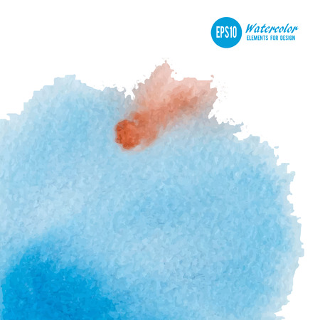 Watercolor paint stain painted with brush on paperのイラスト素材