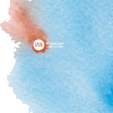 Watercolor paint stain painted with brush on paperのイラスト素材