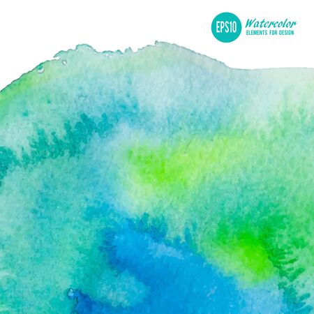Watercolor paint stain painted with brush on paperのイラスト素材