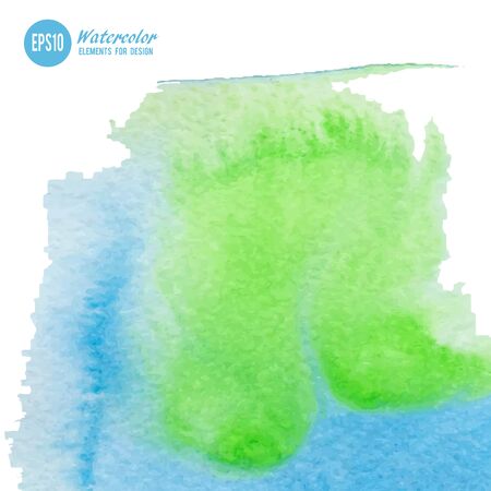 Watercolor paint stain painted with brush on paperのイラスト素材