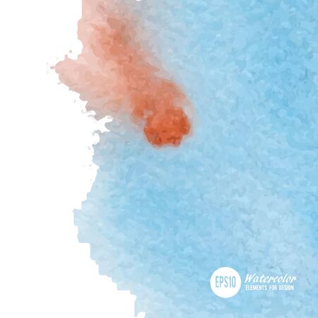 Watercolor paint stain painted with brush on paperのイラスト素材