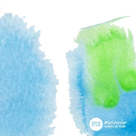 Watercolor paint stain painted with brush on paperのイラスト素材