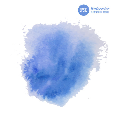 Watercolor paint stain painted with brush on paper, vector illustration for your design or text . Vector illustration.のイラスト素材