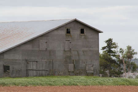 steel roofed barnの写真素材