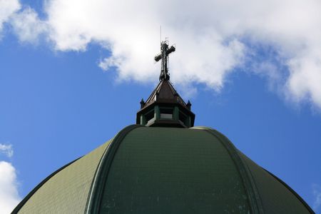 Cross on Churchの写真素材