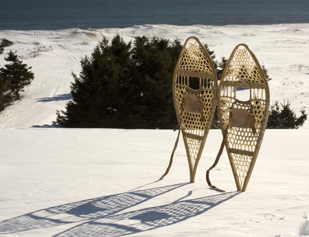 wooden snowshoes の写真素材