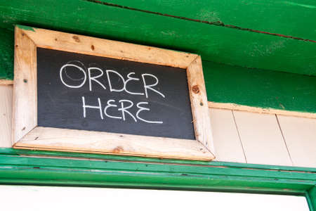 Order Here Signの写真素材