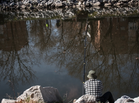 Fisherman in Madridの写真素材