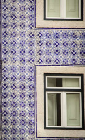 Blue Ceramic Tile on a building