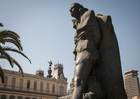 statue barcelonaの写真素材
