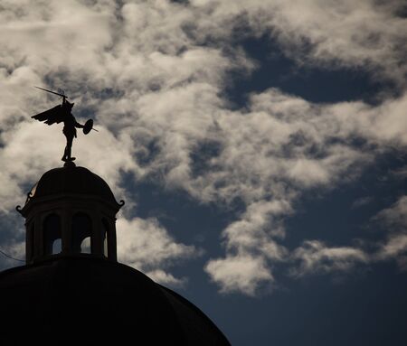 silhouette on a domeの写真素材