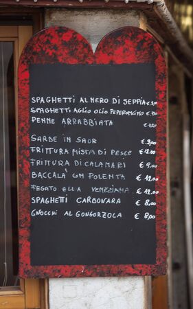menu in veniceの写真素材