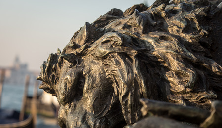 lion statue veniceの写真素材