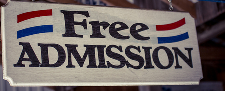 free admission signの写真素材