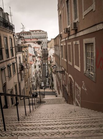 stairway lisbon portugalの写真素材