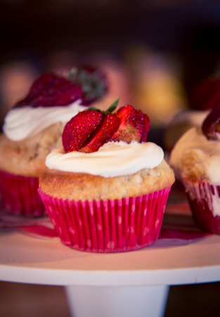 delicious  strawberry cupcakeの写真素材