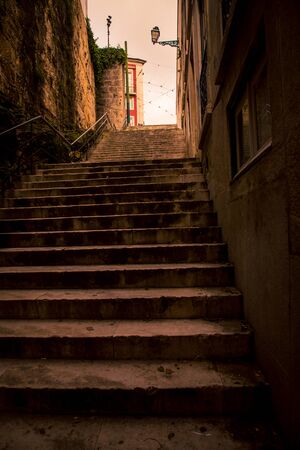 stairs street in Lisbonの写真素材