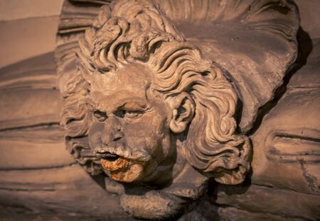 wind blowing statue florenceの写真素材