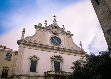 The facade of a Church in Lisbonの写真素材