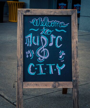 welcome to music city signの写真素材