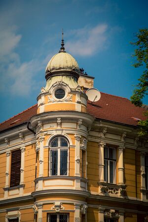 round front building Austriaの写真素材