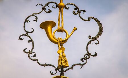 french horn statueの写真素材