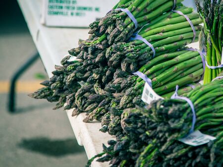 asparagus at a farmers marketの写真素材