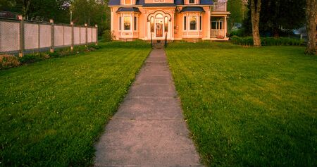 path and front lawn