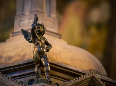 religious statue in church in italyの写真素材