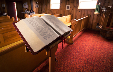 bible at a churchの写真素材