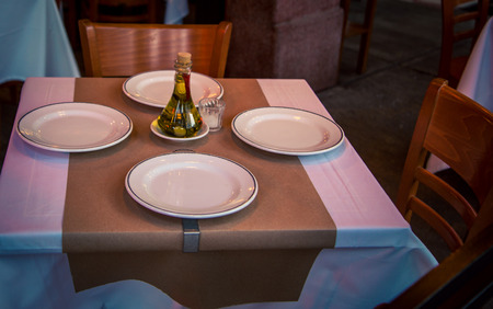 empty table with plates mexico city