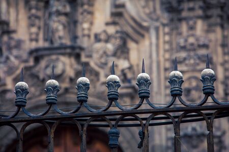 spiked fence in front of the cathedral
