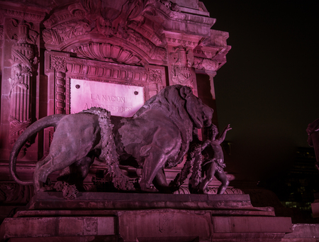 lion at night mexico cityの写真素材