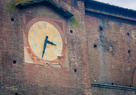 old abandon clock tower Siena Italyの写真素材