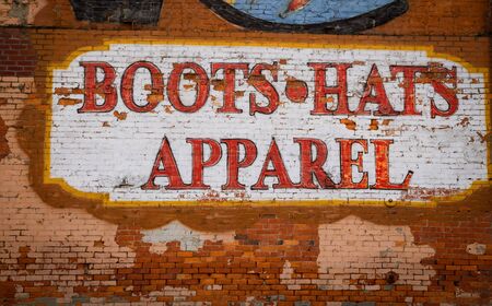 painted boots,hats and apparel sign in Nashvilleの写真素材