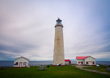 lighthouse in Gaspe Quebecの写真素材