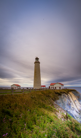 lighthouse in Gaspe Quebecの写真素材