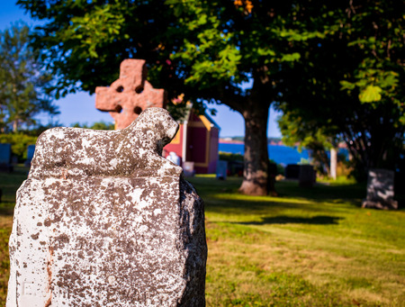 gravestone with dog symbolの写真素材
