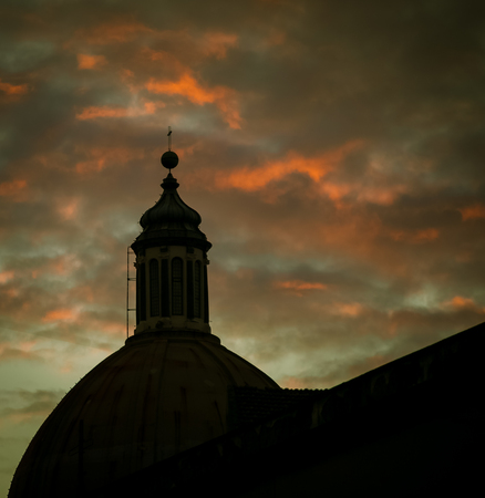 Silhouette of a Domed Cathedralの写真素材