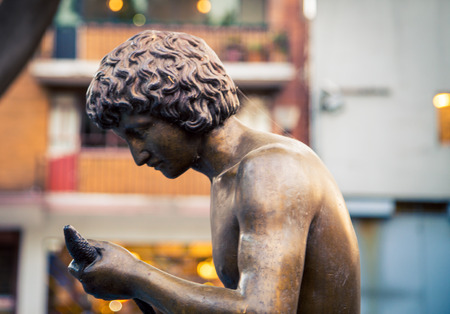 male bronze statue Mexicoの写真素材