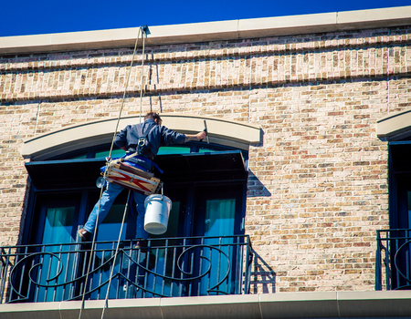 window washer doing his job