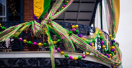 Mardi gras decorations in New Orleansの写真素材