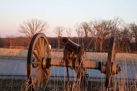 Sunset on a cannon at Gettysburg