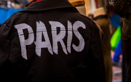 leather jacket with Paris on it