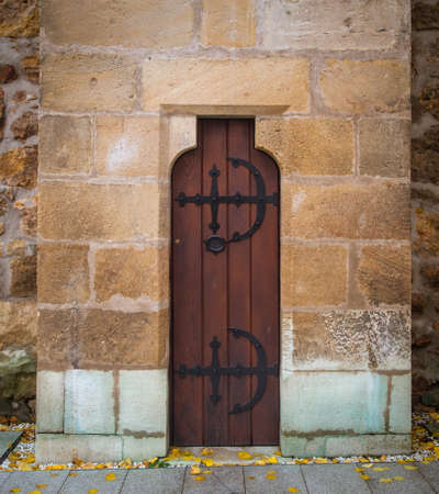 ornate door in a Church in Romaniaの写真素材