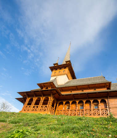 wooden Orthodox Church in Romaniaの写真素材