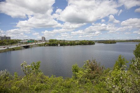 Dartmouth, Nova Scotia, Canada- June 15, 2019: Lake MicMac beside what is locally known asのeditorial素材