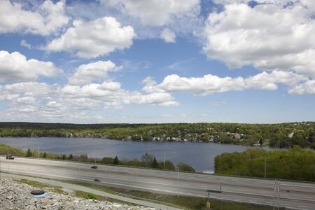 Dartmouth, Nova Scotia, Canada- June 15, 2019: 118 Highway overlooking Waverly Road and Lake Charles